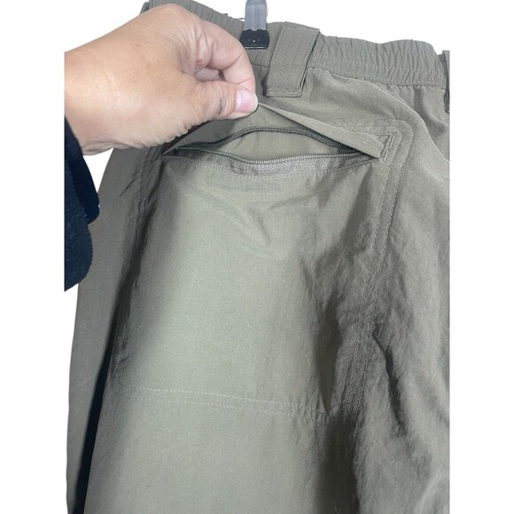ExOfficio Nomad Pant Mens Large Nylon Green Elastic‎ Waist Hiking Cargo Pockets - Picture 4 of 12